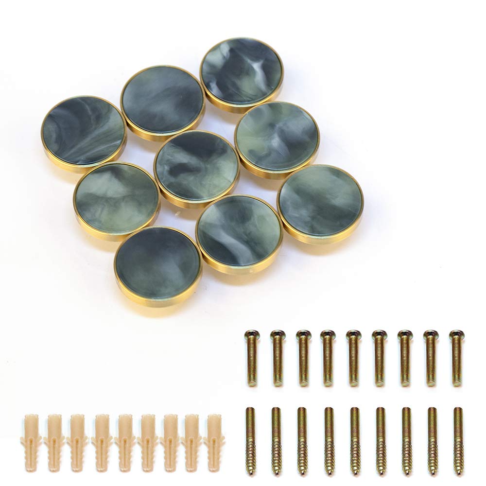 Evergd Ink Green(32Mm) 27Mm Pure Copper Handle Shell Brass Gold Wardrobe Kitchen Cabinet Door Knobs Drawer Cupboard Hardware Pull Handle Clothes Coat Hook Modern Simple (9, )