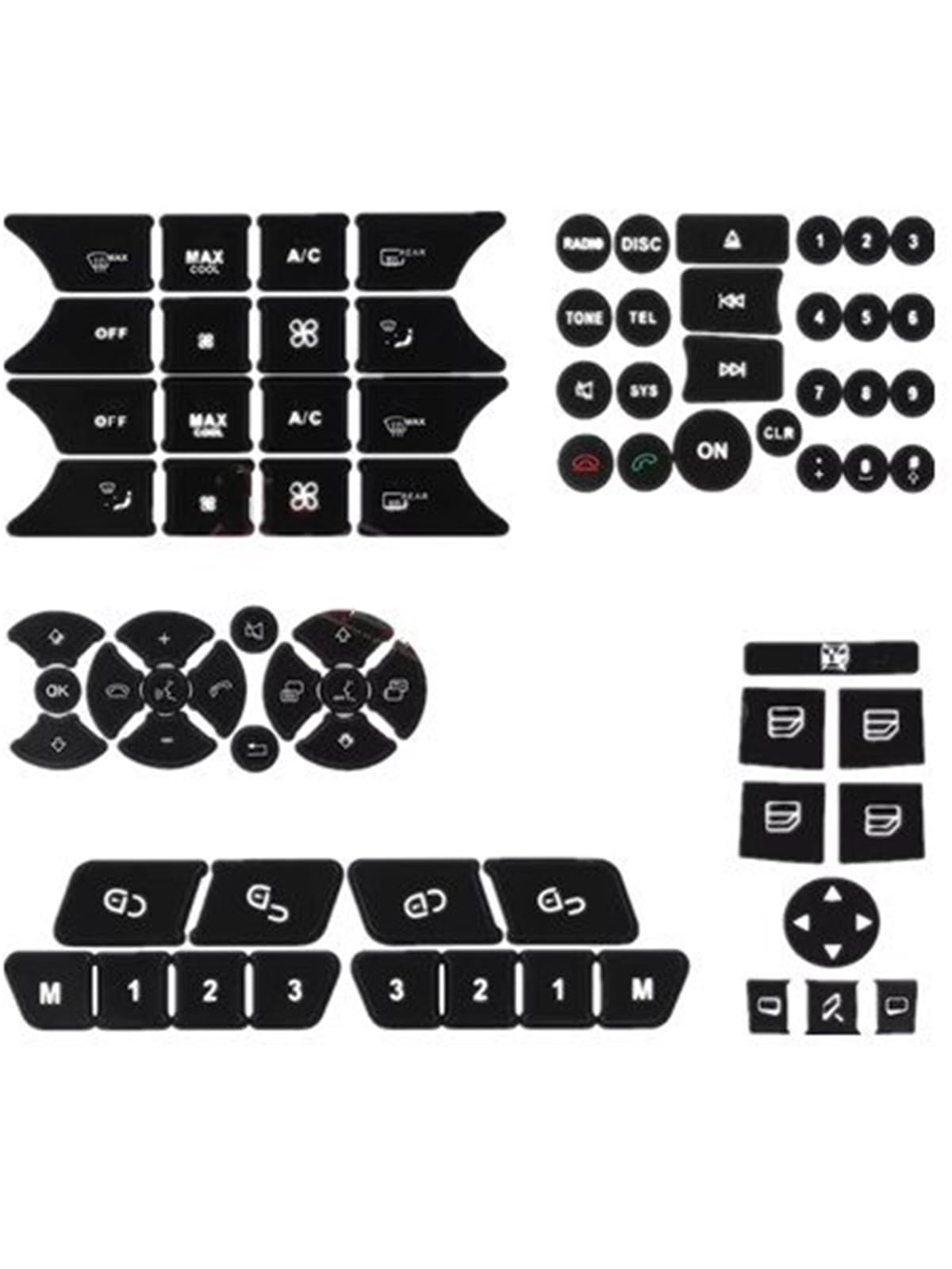 Button Trim Compatible with Benz C-Class SLK CLS SL GLK A B E-Class W204 C204 W218 W212 W176 W246 Car Center Console Button Repair Stickers Set