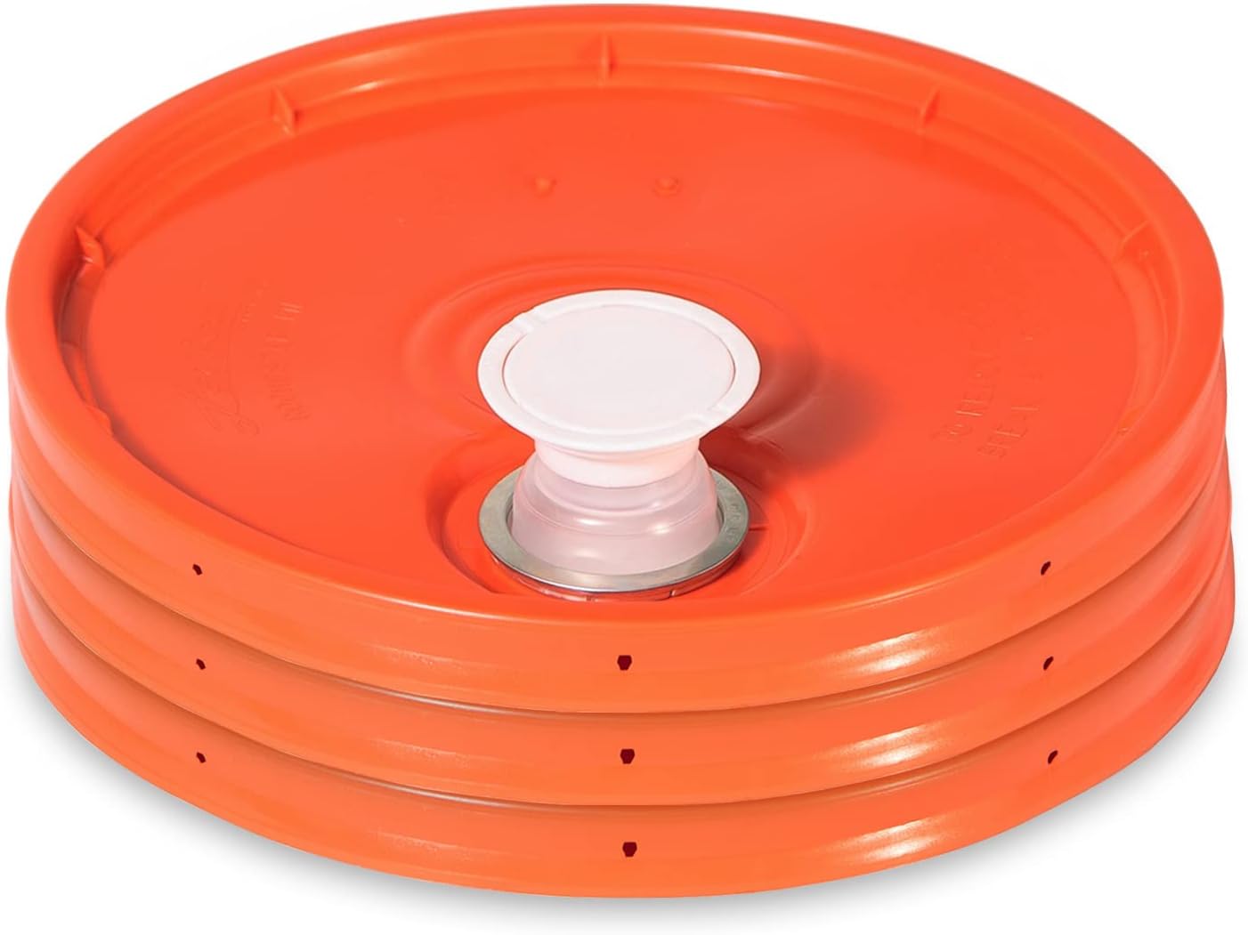 5 Gallon Pail Lid with Pour Spout and Gasket | fits 3.5, 5, 6, 7 gallon buckets (3 Pack, Orange) 3 Pack Orange