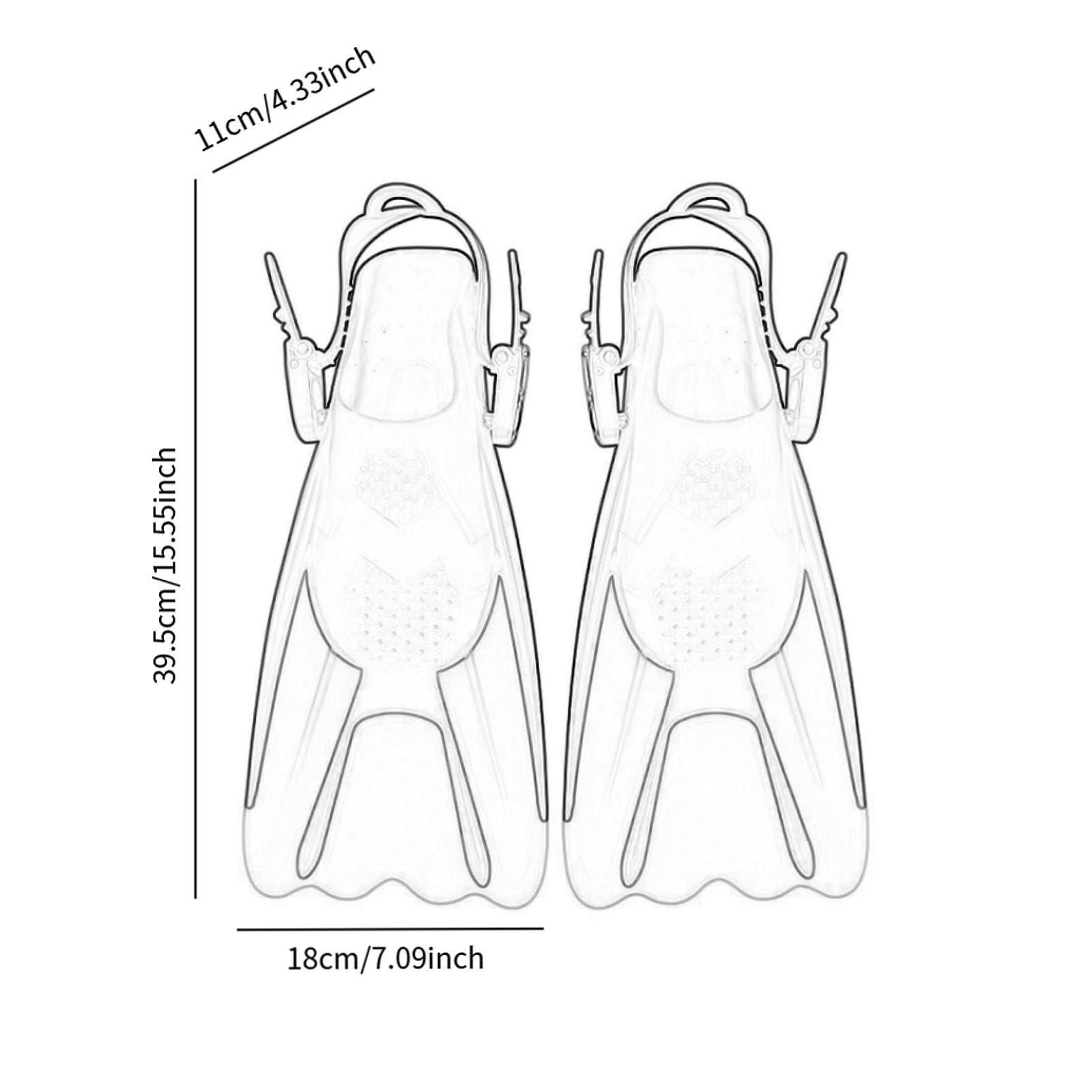 Gralara 2 Stück Taucherflossen Schwimmflossen Schnorchelflossen Trainingsflossen mit Komfortablem Verstellbarem Riemen Aus Flexiblem für Schwimmtraini