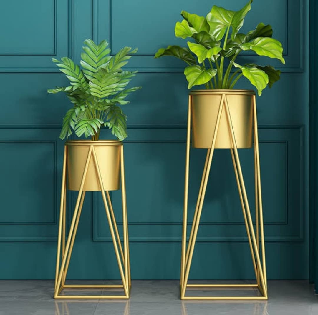 AMASS HANDICRAFTS® Planters for Indoor Plants Metal Planters with Stands & Indoor Plant Pots for Indoor Plants & Mid Century Plant Stands with Pots & Plant Pots Indoor Planter Set of 2 (Gold) (B0BN5QL1VX) Amazon Price History, Amazon Price Tracker
