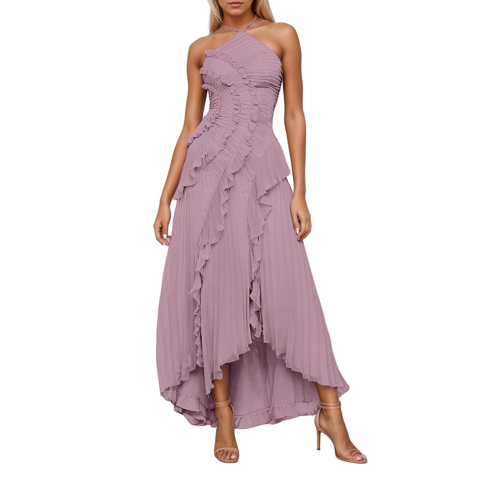 Vestido casual para mujer, vestido de verano con cuello y cremallera lateral, para uso diario, cita