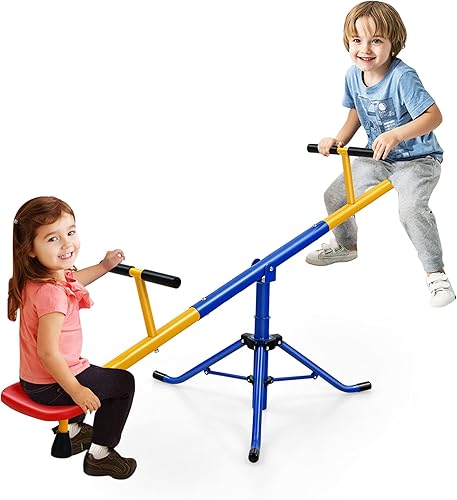 Costzon Teeter Totter - Balancín para niños al aire libre, equipo de patio de balancín giratorio preescolar, rotación de 360 grados, equipo de juego
