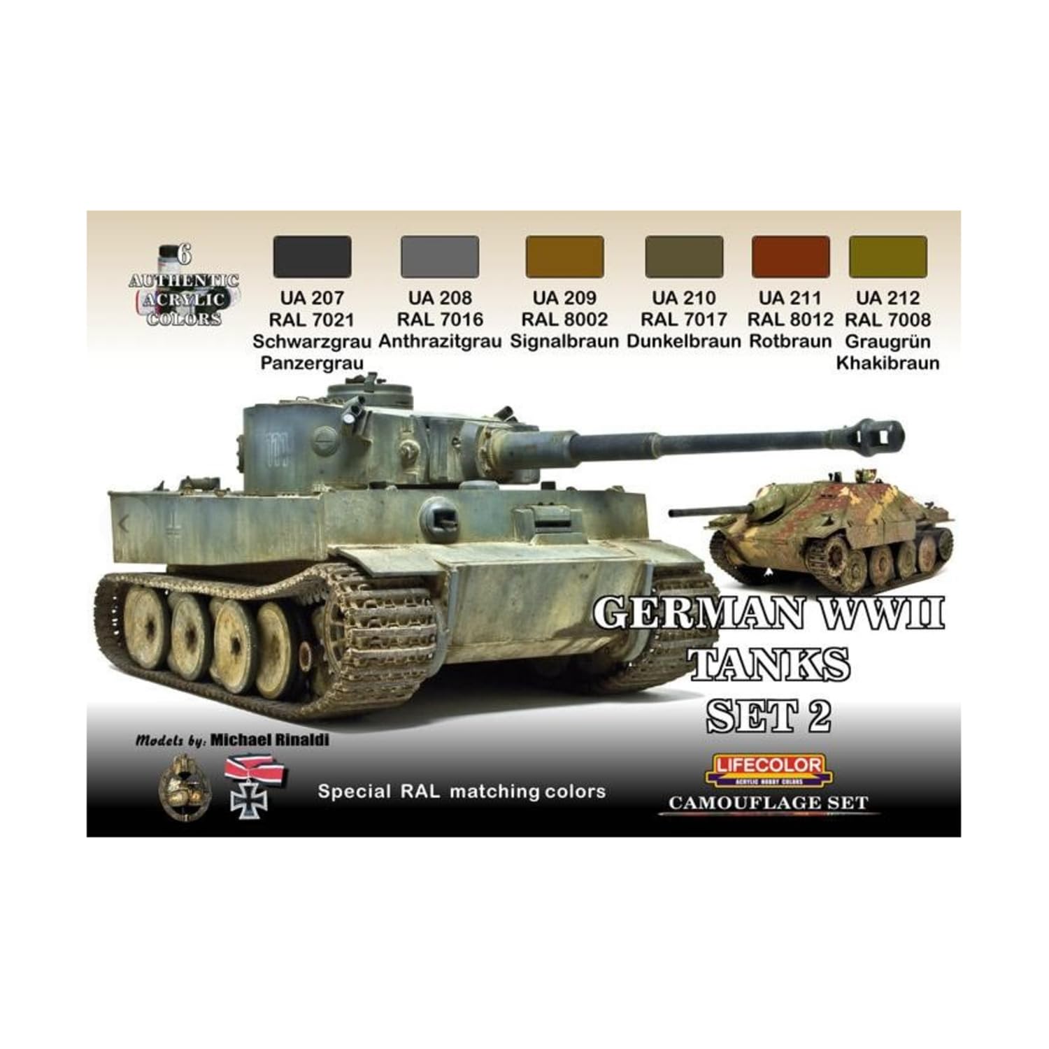 Lifecolor Schwarzgrau German Wwii Tanks Set2 Paints 6 X 22 Ml Acrylic Colours