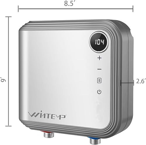 Miniatura 9 de Calentador de agua eléctrico sin tanque 6.5kW 240V, WINTEMP proporciona agua caliente bajo demanda sin un tanque de almacenamiento, con control de