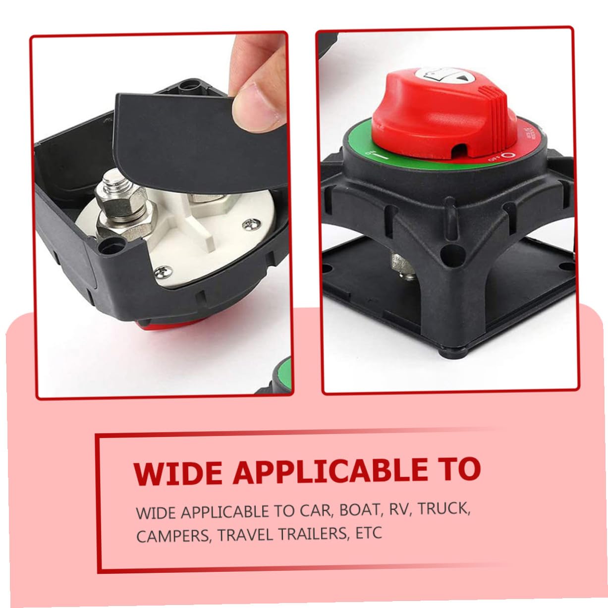 Interrupteur de Coupure de Batterie 600a en Plastique et Laiton pour Voiture et Caravanes, Facile à Utiliser, Isolateur Principal pour Coupure Rv et Accessoires Batterie