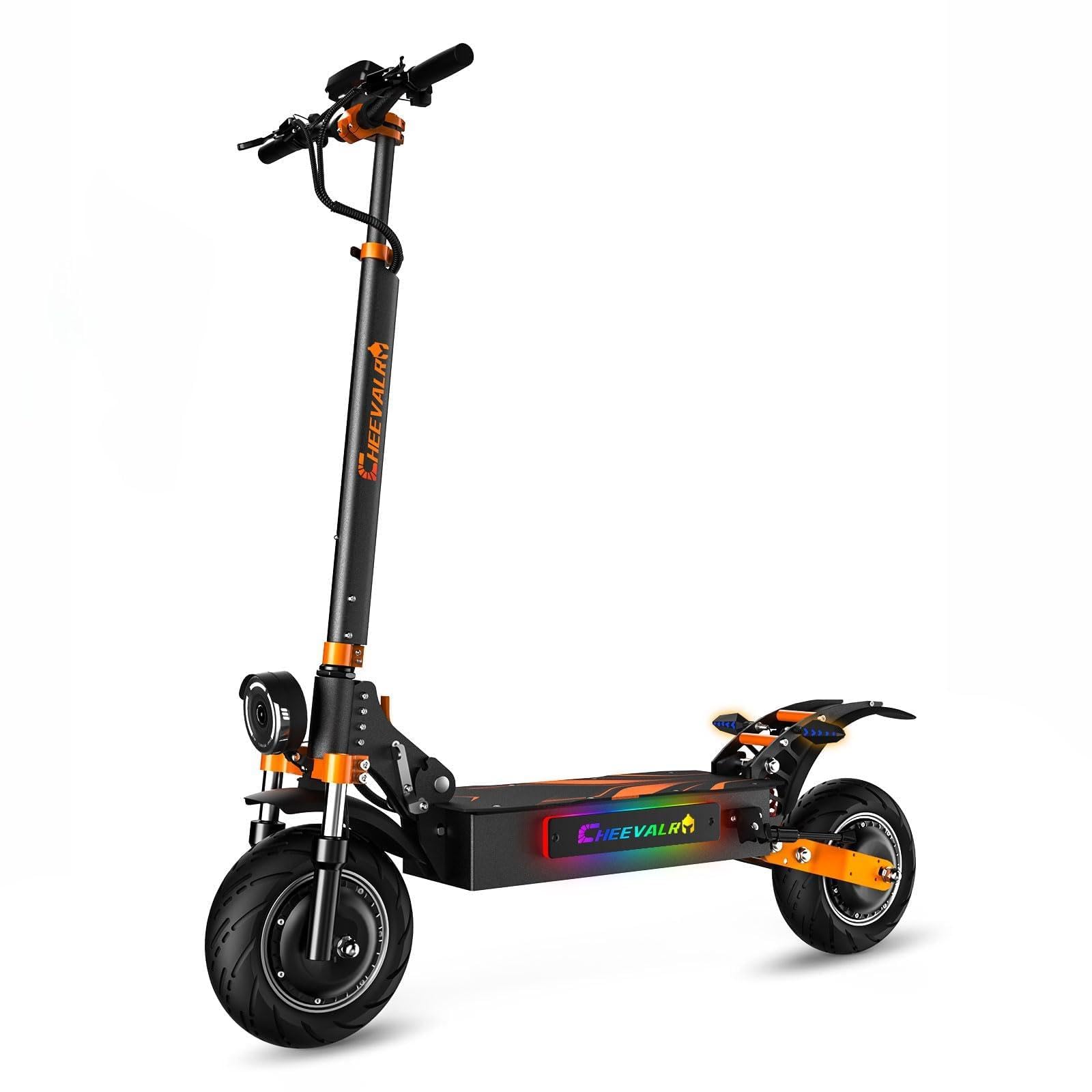 JAYSIMXIN Trottinette Electrique Adulte Puissante Trottinette Électrique Adulte Scooter,10 Pouces Trottinette électrique Tout Terrain, Batterie au Lithium 52V 36Ah,130 km