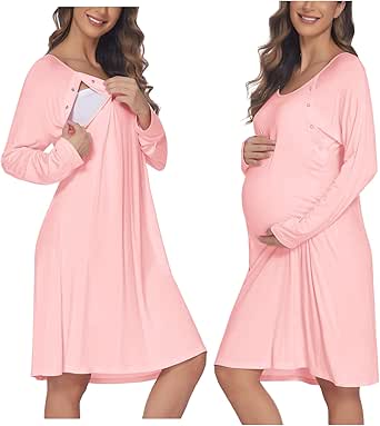 Hospital Gowns For Women Super Soft Maternity Nursing Nightgown