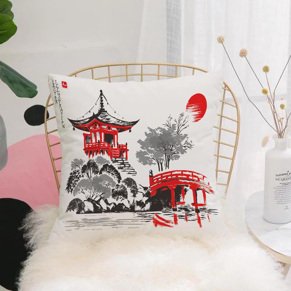 HYOSXW Cushion Cover,Throw Pillow Case Home Decorative for Living Room Bedroom Sofa Chair 16X16 Inch,Daigoji temple autumn season Kyoto Japan,Pillowcase 40X40cm