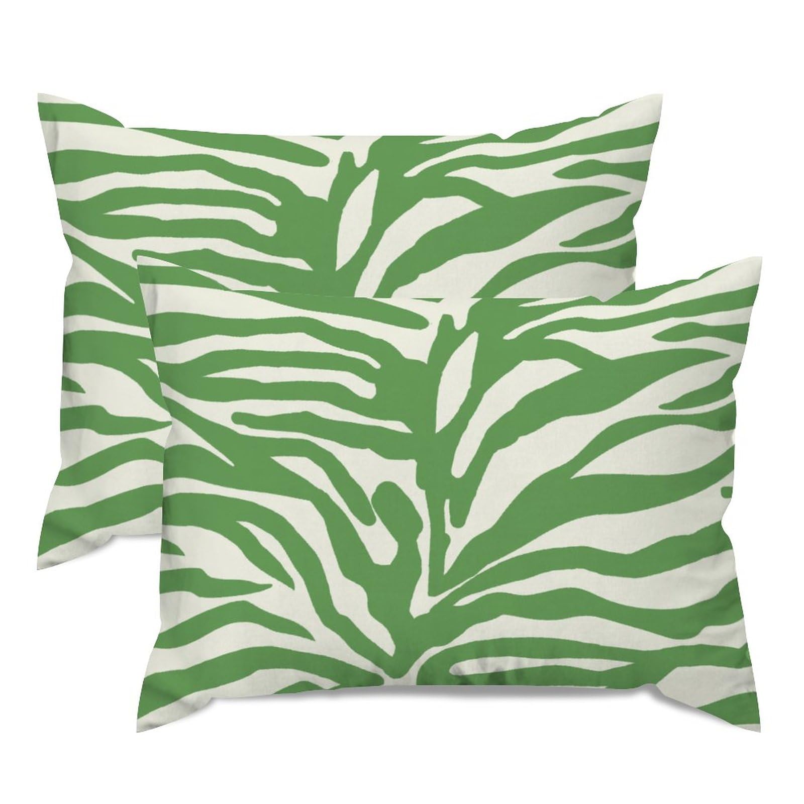 Housse de coussin tigre bleu 50x66 cm en coton et lin pour canapé (Lot de 2)