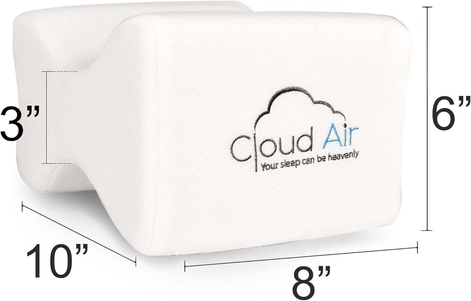 Vaunn Medical Cloud Air Side Sleeper Memory Foam Knee Pillow and Leg Positioner Cushion to Soothe Back, Leg and Hip Discomfort