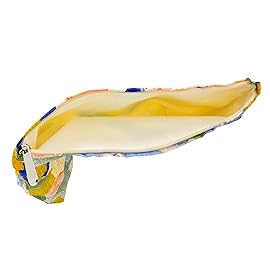 PAZIMIIK Floral Makeup Bag Large Cotton Zipper Pouch for Purse Travel Canvas Make Up Organizer for Women Cosmetic,Garden Blue