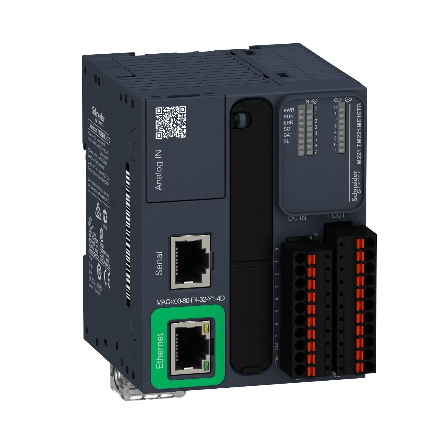 Módulo Schneider TM221ME16TG con 32 E/S PNP para conmutación rápida en sistemas Modicon M221