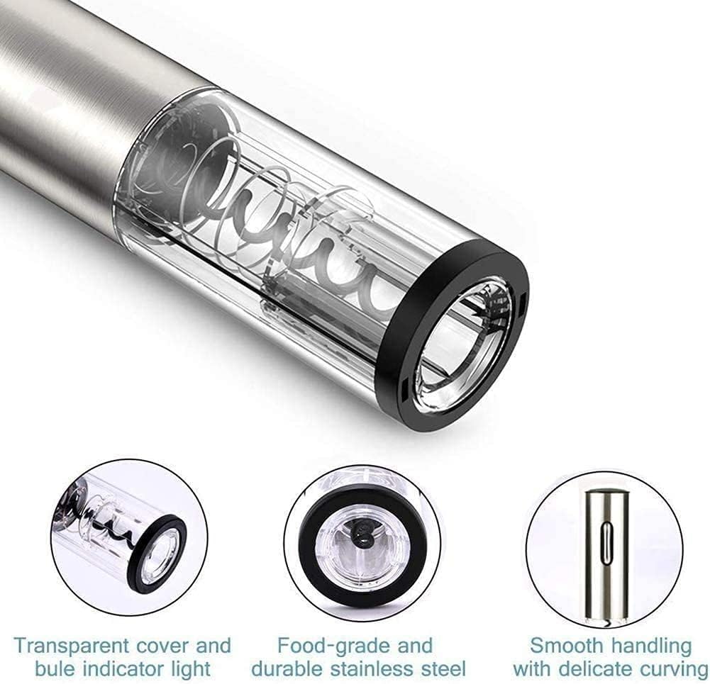 Electric Wine Opener,Electric Wine Bottle Opener kit Rechargeable Automatic Corkscrew contains Foil Cutter Vacuum Stopper and Wine Aerator Pourer with USB Charging Cable for Wine Lover 4-in-1 G