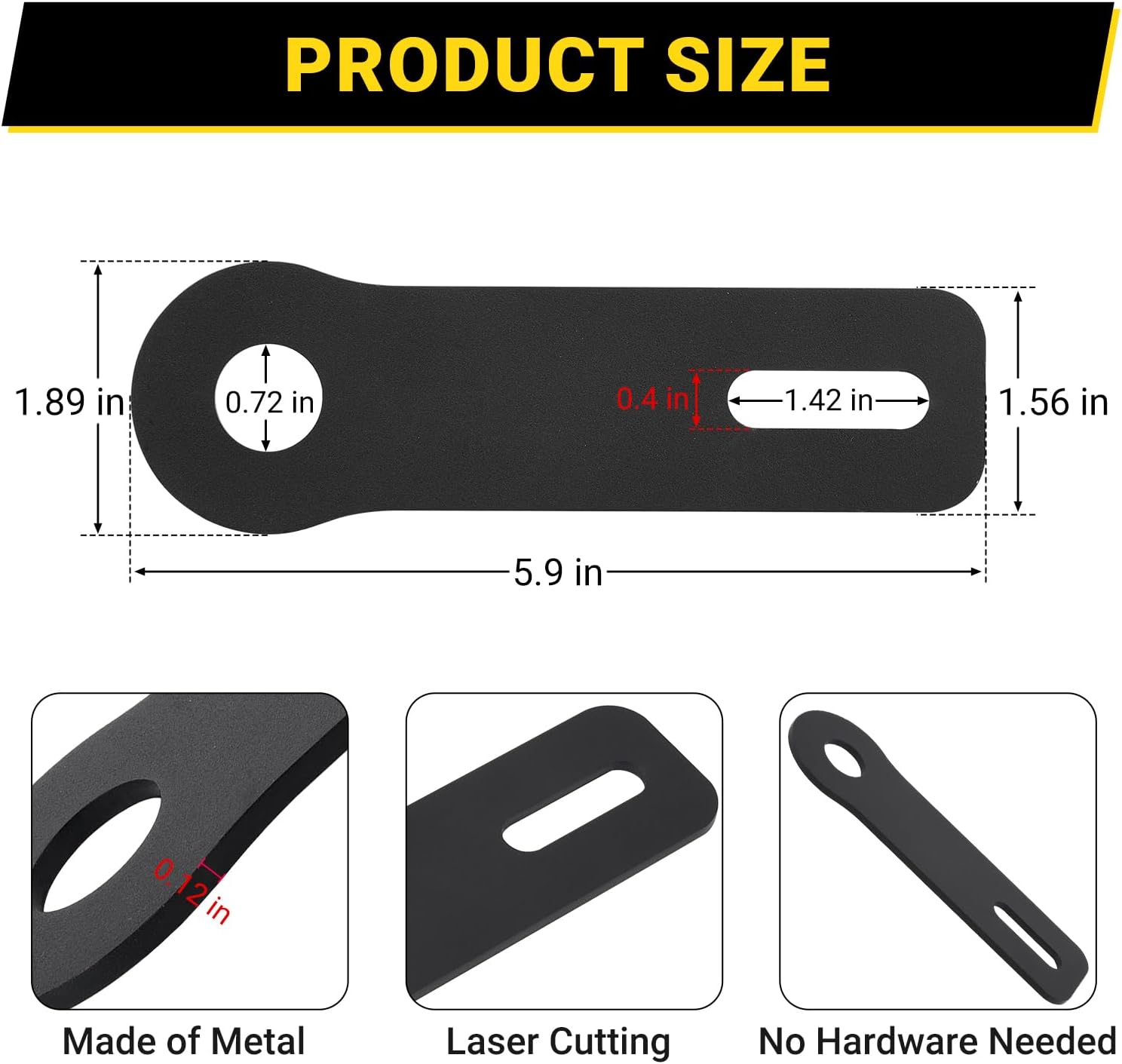 Ham Antenna Ditch Bracket Extension, Antenna Ditch Bracket Extension Compatible with Most Manufacturers Ditch Light Brackets