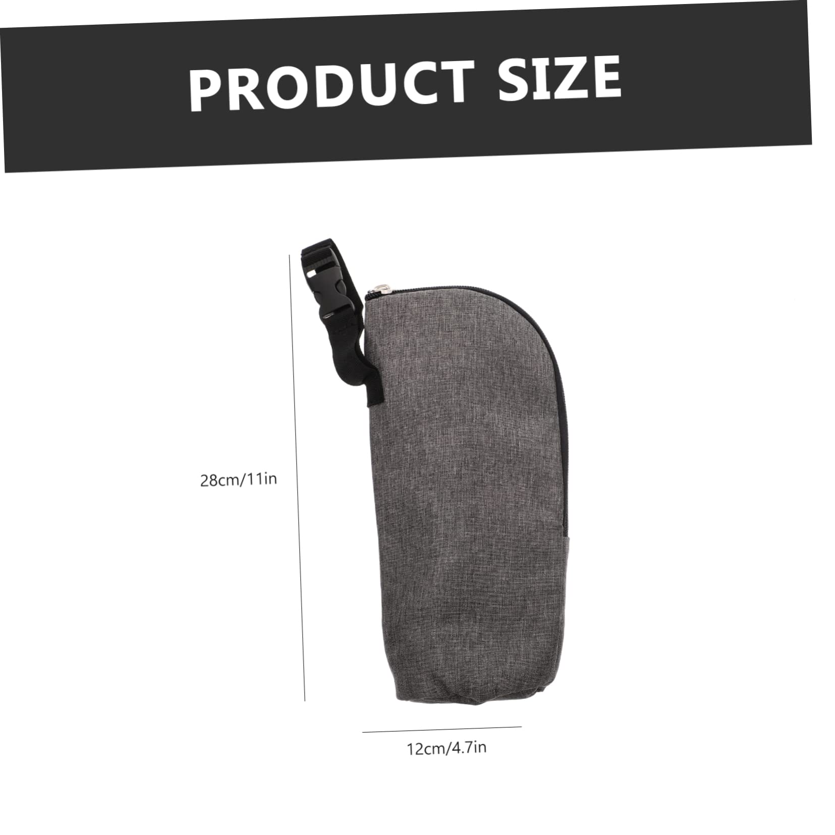 ifundom 1 Set Insulated Bottle Thermal Bag Grey Pouch for Nursing Leak Water Resistant Lightweight Design for Travel Stroller Attachment
