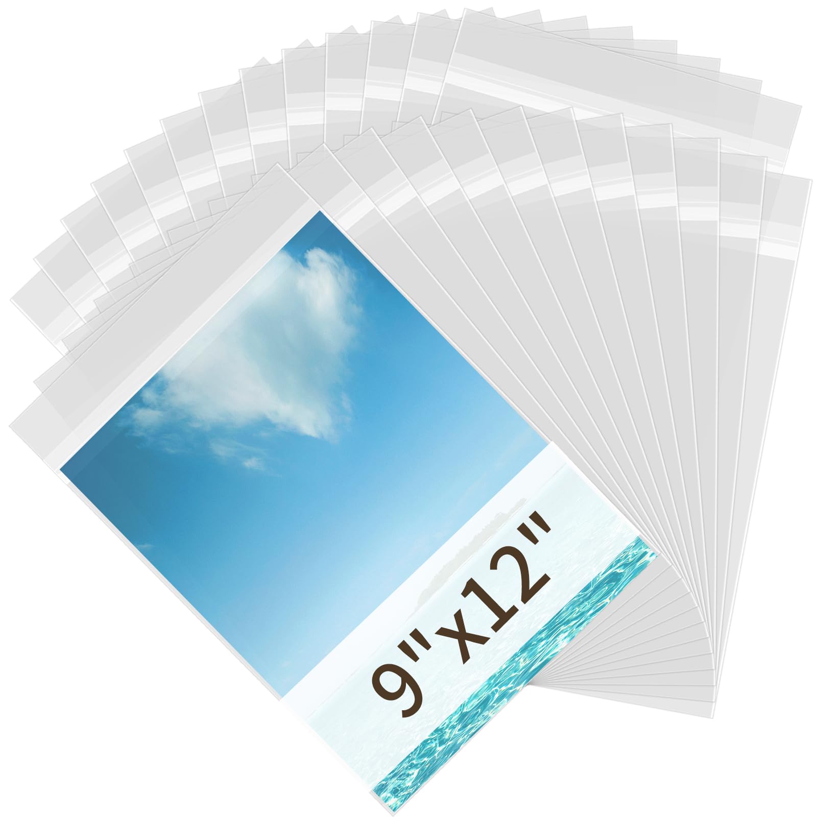 Svaldo Cellophane Bags 9x12, Clear Paper Sleeves Acid Free Paper Protector Sheets Protective Sleeves for Magazine Protectors for Collectors Plastic