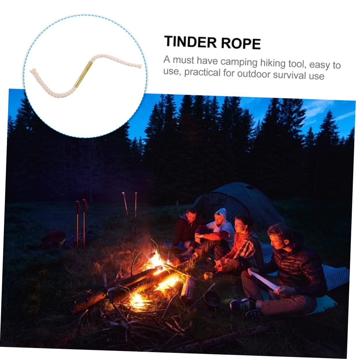 LIOOBO Camping Fire Starter Tool 2pcs Survival Wick Cord Easy to Use Portable Outdoor