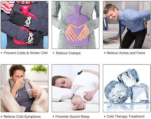 Miniatura 5 de Mini calentador de botellas de agua caliente con linda funda de animal de peluche de vaca, cintura, cuello, hombro, bolsa de agua fría y caliente,