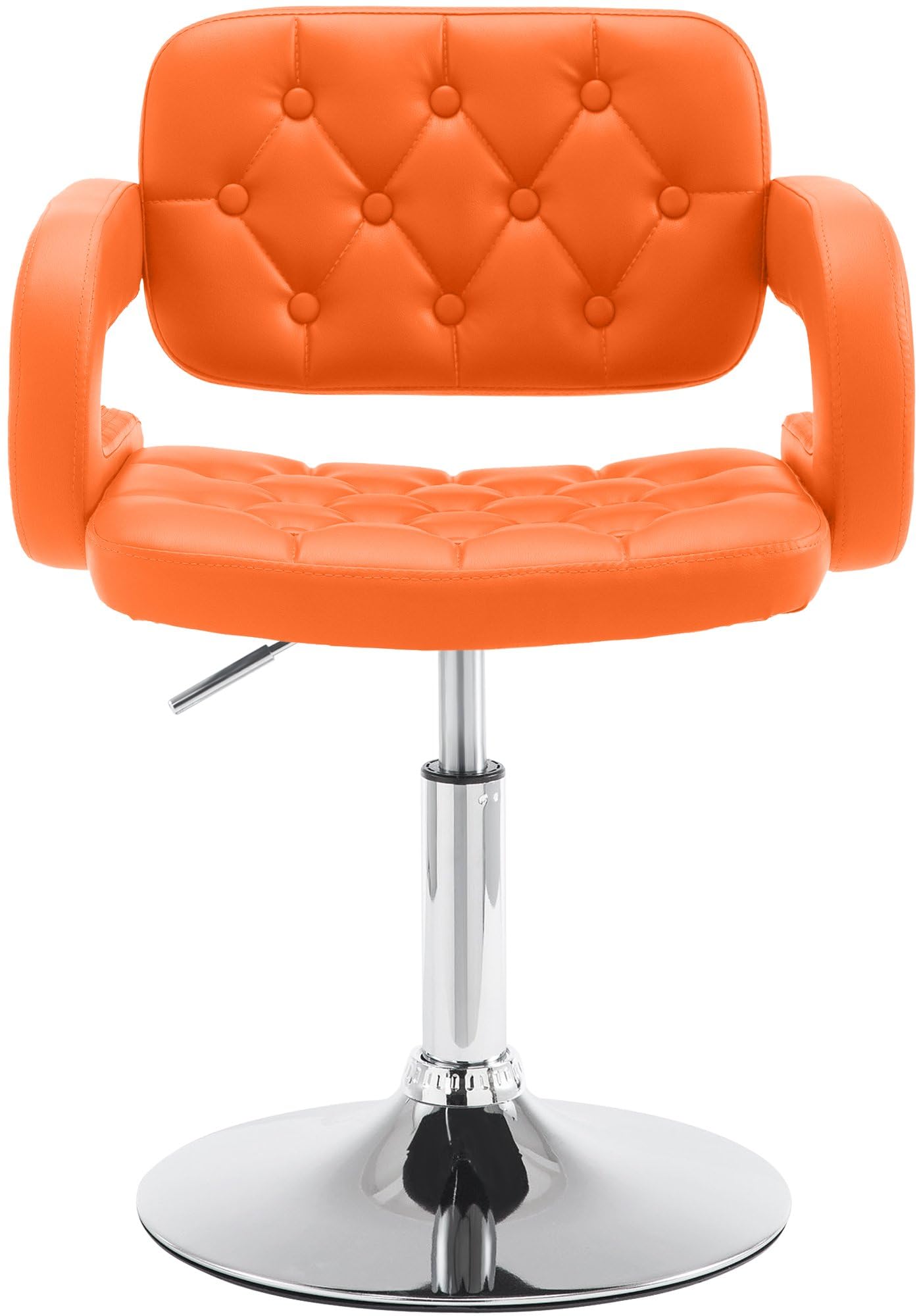 CLP Sedia Lounge Girevole Dublin In Similpelle I Poltroncina Design Chester Altezza Regolabile I Sedia Con Braccioli Imbottita, Colore:arancione