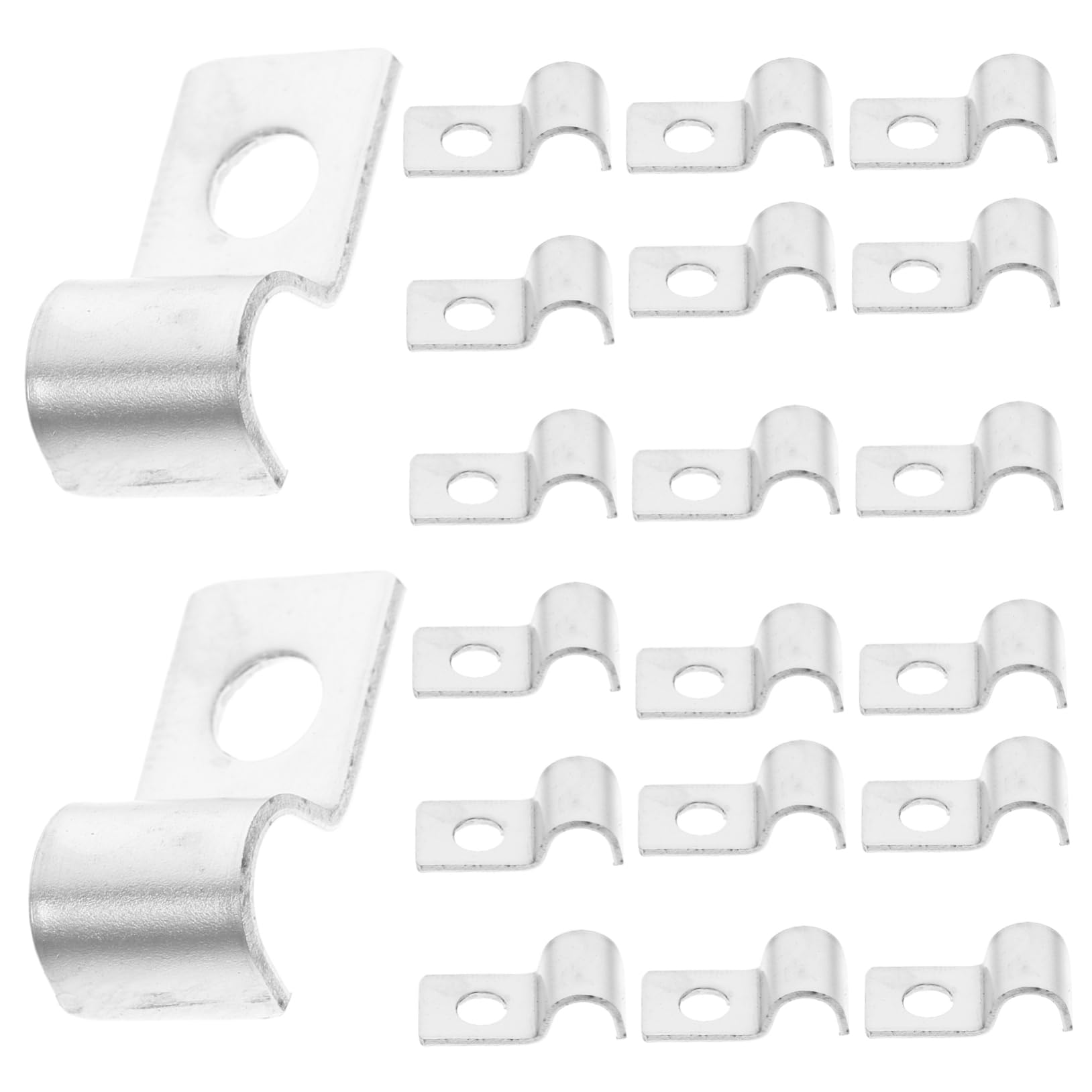 NAMOARLY 100pcs Wire Clamp Cable Clip Holder Stainless Steel Clamp Replacement Tube Fixator Clip Cable Fixing Clips for Indoor Use