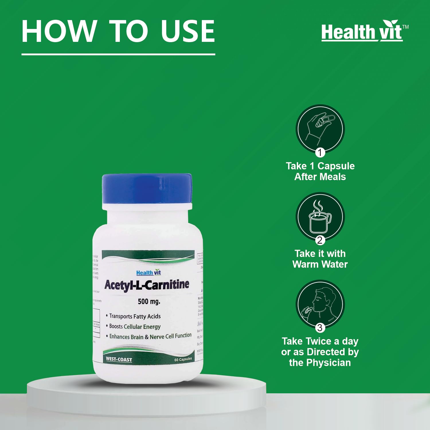 l carnitine bad for heart Healthvit Acetyl L Carnitine (ALCAR) Capsules