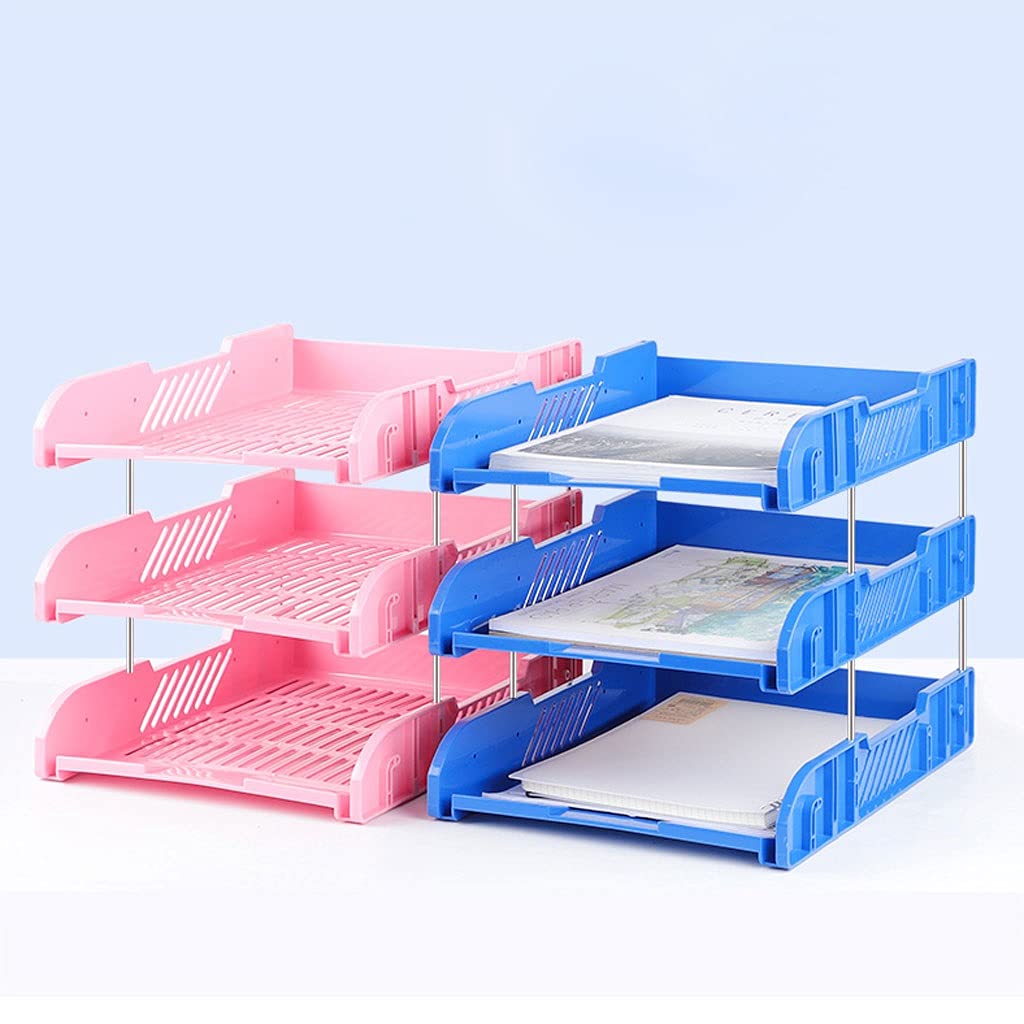 Estante para archivos Soporte de archivo Suministros de oficina Vertical gran capacidad de archivo Rack Three-Tier Desktop File Sorter Adecuado for el hogar y la oficina Para organización y almacenami