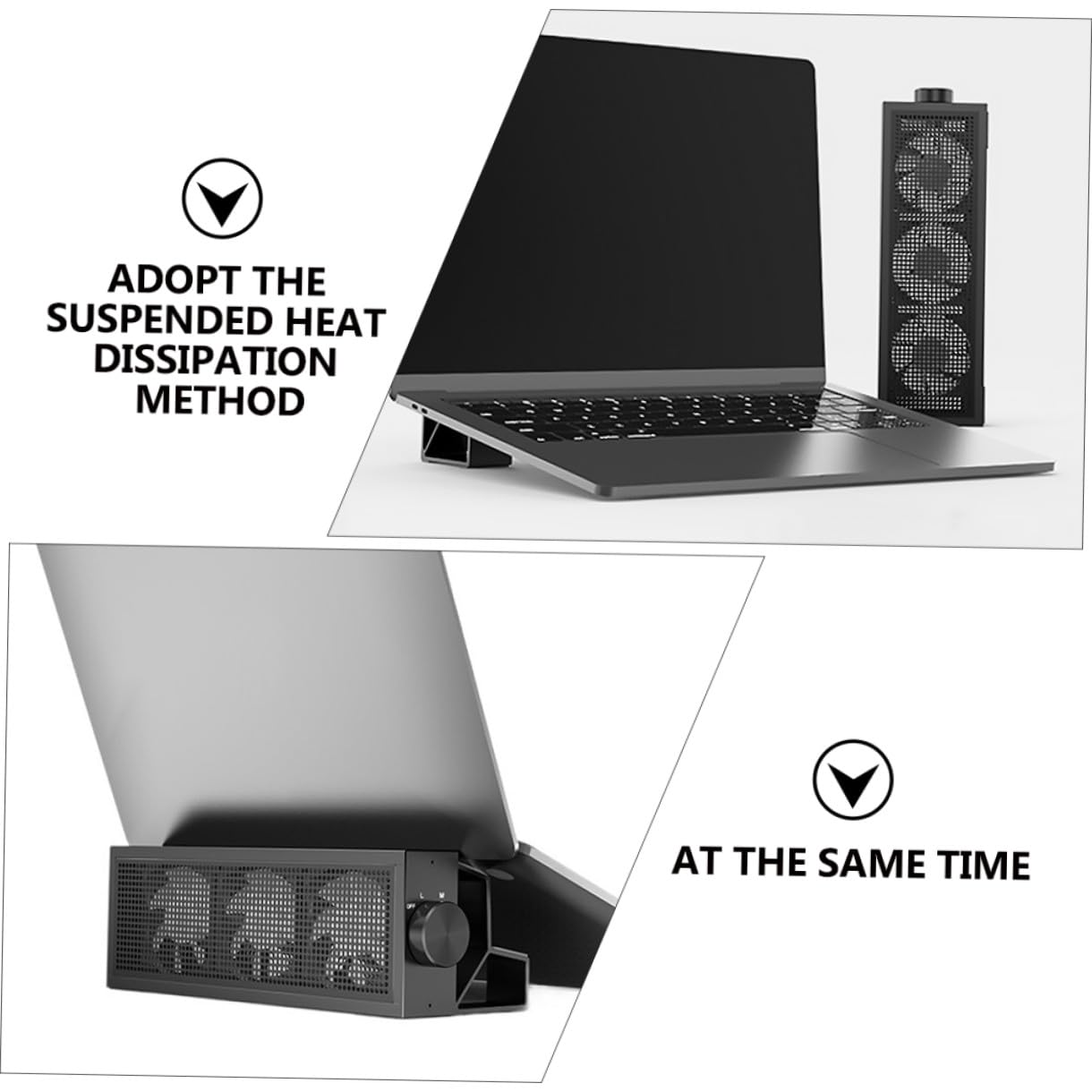 SHINEOFI Refroidisseur pour Ordinateur Portable avec Ventilateur Support Surélevé pour Ordinateur Portable Design Ergonomique Amovible