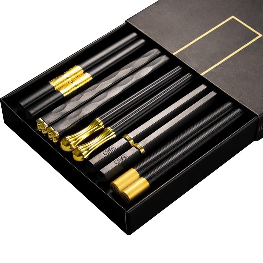 CTRLZS 5 Pairs Chopsticks Reusable Chopsticks Dishwasher Washable Food Grade Chopsticks Non Slip Easy to Use