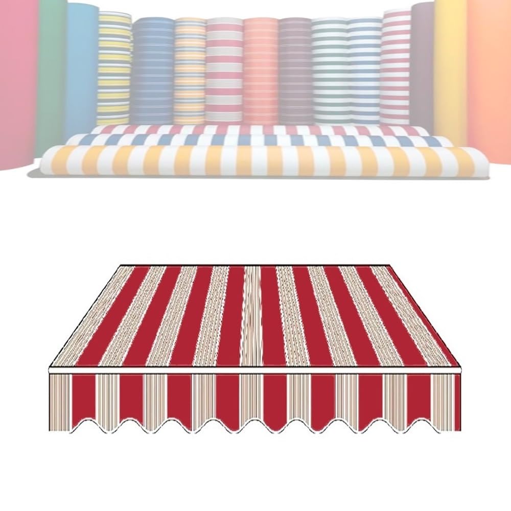 ksxnkhk Replacement fabric for awnings 2m 2.5m 3.0m 3.5m 4.0m 4.5m 5m 6m Replacement canvas Sunshade (Red, 6x3.5m/20x12ft)