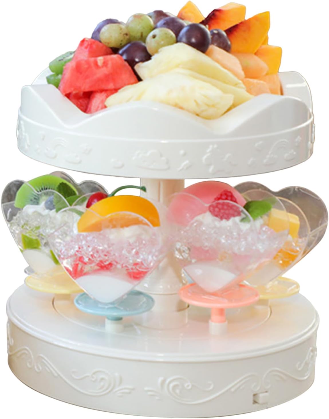 Genérico Cake Stand, Automatic Display Stand | Server Tray with Cupcake Base | for Birthdays Weddings Bars Pastry Shops Kitchen Parties