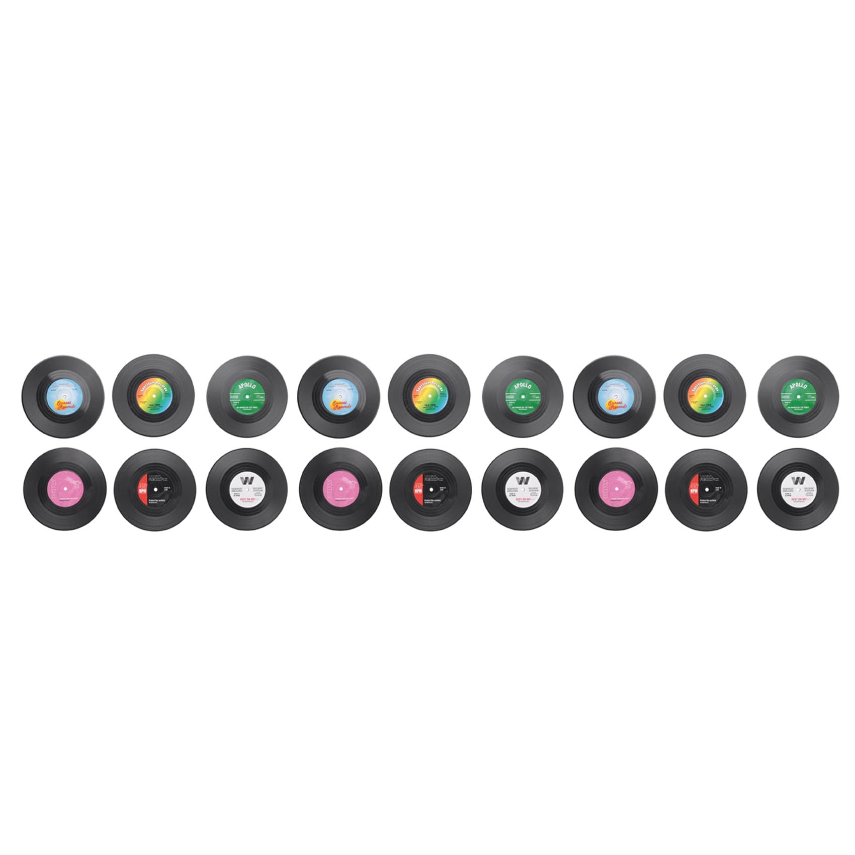 Hndhbfgrt 18Pieces Retro Vinyl Disc Drink Coasters