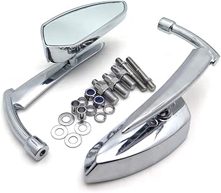 HTTMT MT353-CD Chromed Spear Blade Mirrors Compatible with Sportster Dyna Softail