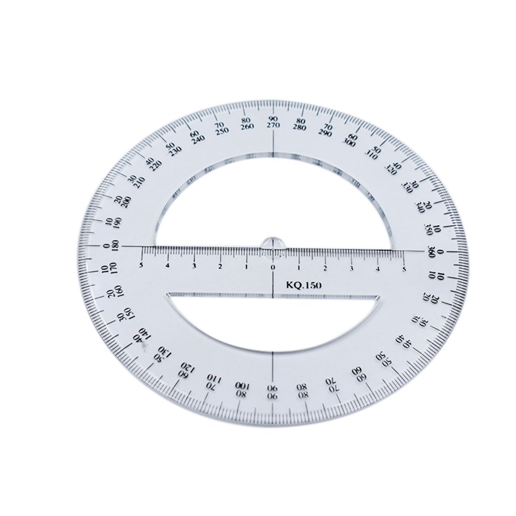 Buy Nacpy 360 Degree Angle Measure Plastic Ruler Full Circle Protractor