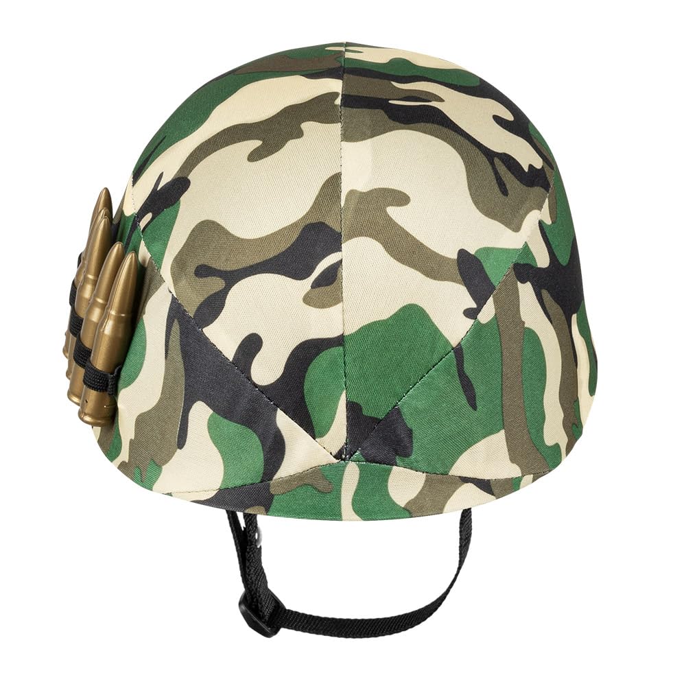 Boland 01413 - kask wojskowy dla dzieci, kamuflaż, kolory maskujące, regulowany rozmiar, z amunicją, żołnierz, armia, kostium, karnawał, impreza tematyczna