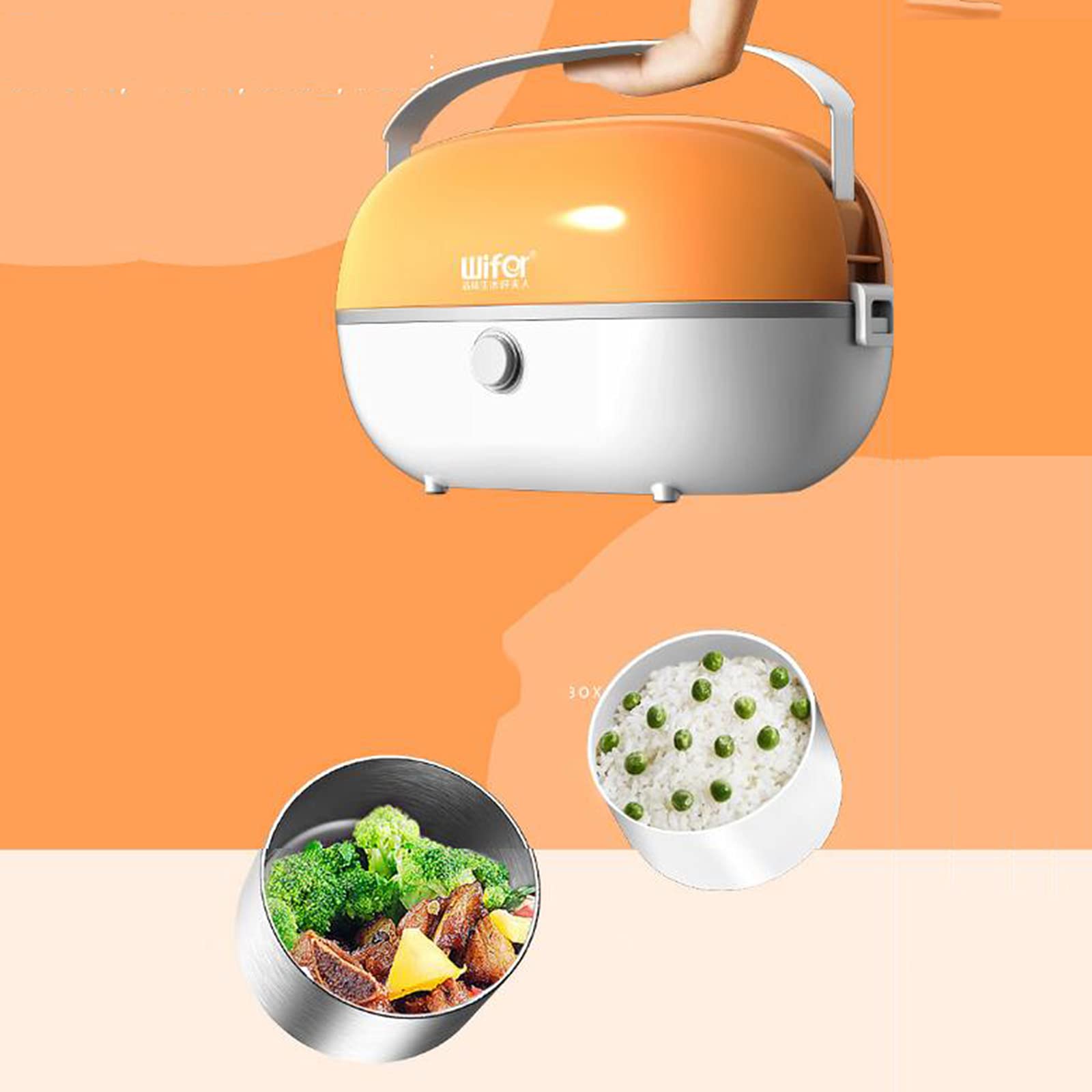 Fiambrera Bento Caja Bento Contenedor Cajas Bento Adultos Adultos A Prueba De Fugas Acero Inoxidable Calefacción Eléctrica Termo Aislado Térmico 200W Calefacción Automática Doble Gall Doble Capa ( Col