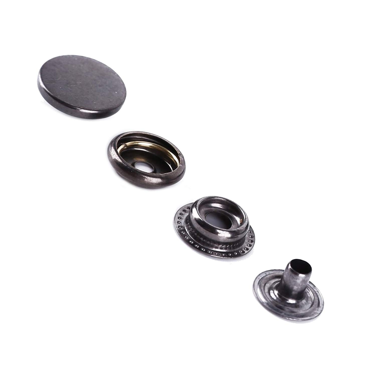 Trimming Shop 15mm Grande Bottoni Automatici Fissaggio Kit, Resistente Nichel Free per Leathercraft, Abbigliamento, Borse, Cinture, Arti, Artigianato