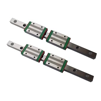 Miniature Linear Sliding Guideway Rail 2Pcs MGN7 MR7 39.37 inch / 1000mm + 4Pcs MGN7-H Type Linear Slider Carriage Block for CNC Machine