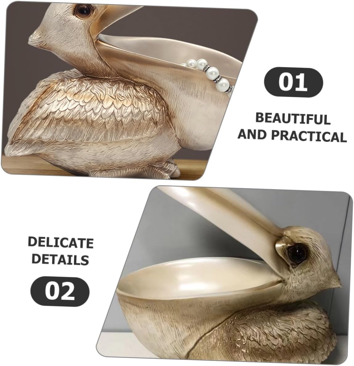 PRETYZOOM Toucan Figurine Key Organizer Resin Desktop Ornament Holder Office Decor Key Storage
