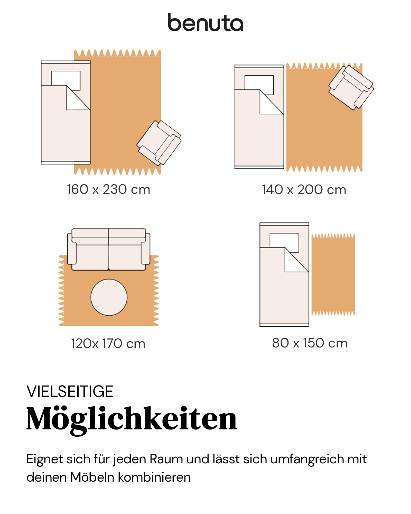 benuta Lytte Kinderteppich Gobi - Multicolor 140x200 cm - Kunstfaser - Rechteckig & im Style: Style: Kindermotive, Scandi Living - Pflegeleicht für Kinderzimmer, Wohnzimmer, Schlafzimmer