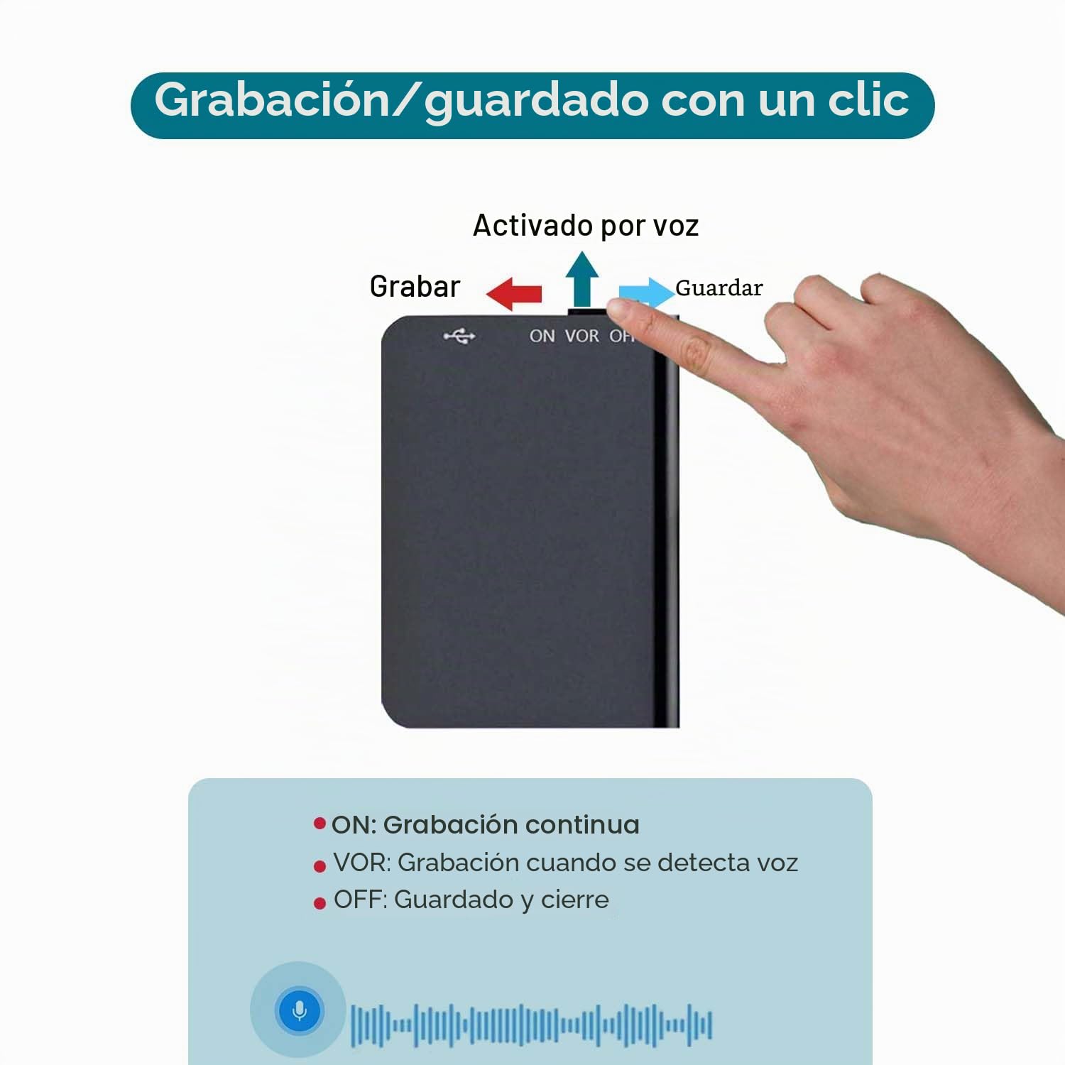 Grabadora de voz de 16 GB, mini grabadora de voz con activación de voz, grabadora de voz recargable por USB, para reuniones, entrevistas, lecciones