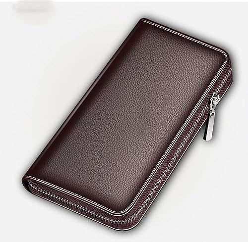 ZHUHW Wallet Men's Natural Leather Clutch Bag billeteras para Hombre Men's Wallet Mens Purse Leather (Color White-Patch Five-Pointed star4, Size