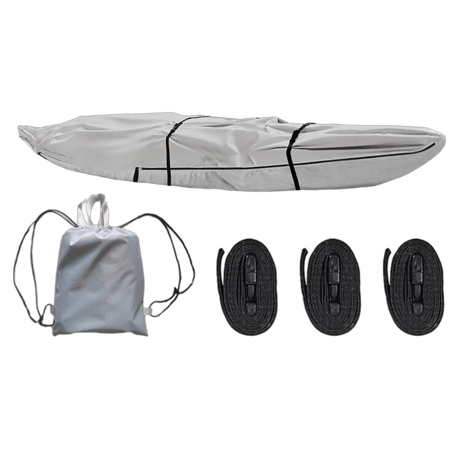 Kanu-Abdeckung 420D Oxford strapazierfähige UV-beständige wasserdichte | Kajak-Aufbewahrungstasche für Innen- und Außenbereich, Anhängertransport, Campingausflüge, Steg, Liegeplatz und Garte