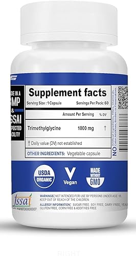 Miniatura 2 de Nutrija -TRIMETILGLICINA (TMG) 1000 mg - 60 cápsulas