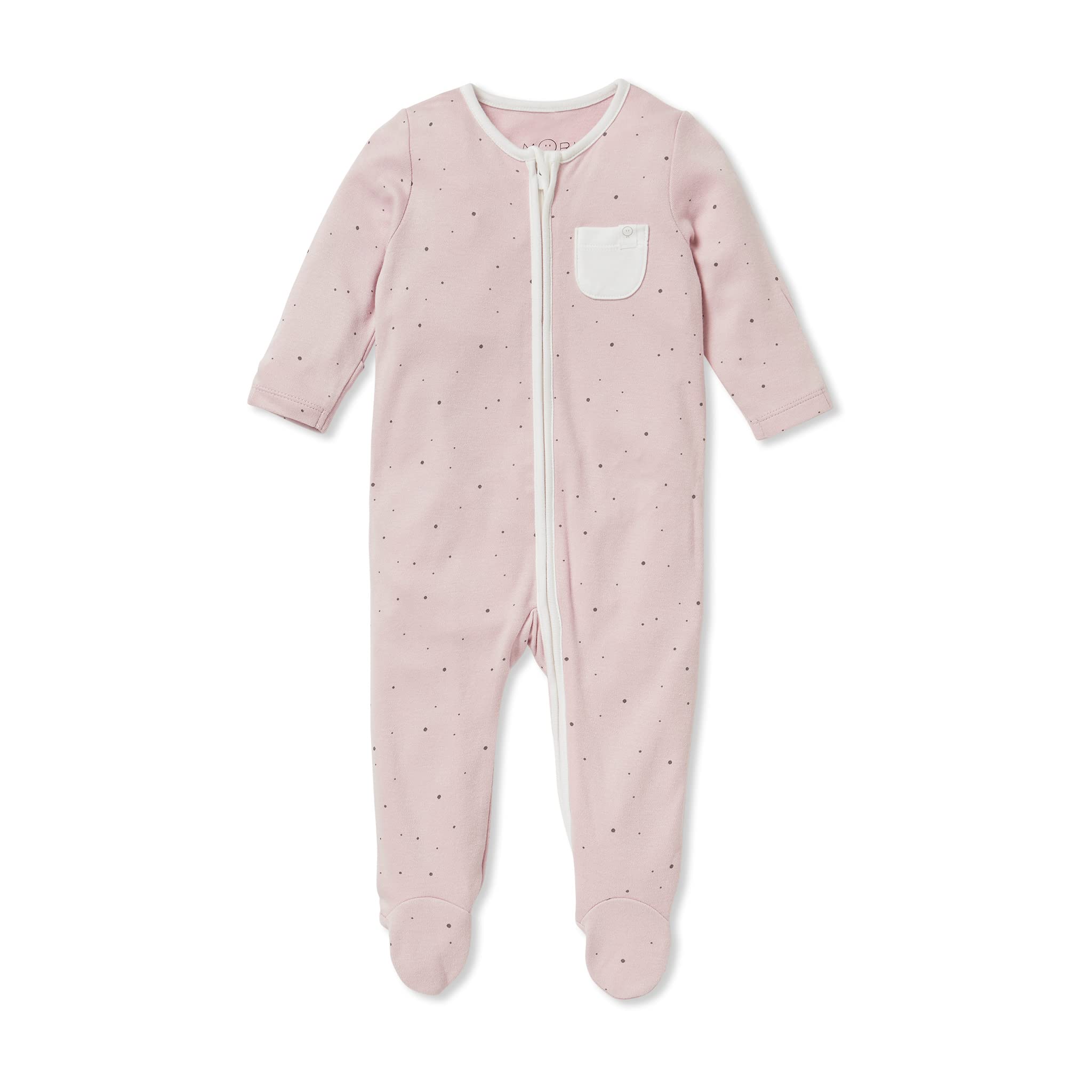 MORIBaby Boys and Girls Zip Up Baby Pajamas - Organic Cotton & Bamboo Unisex Footed Romper - Infant Nightwear 0-9 months
