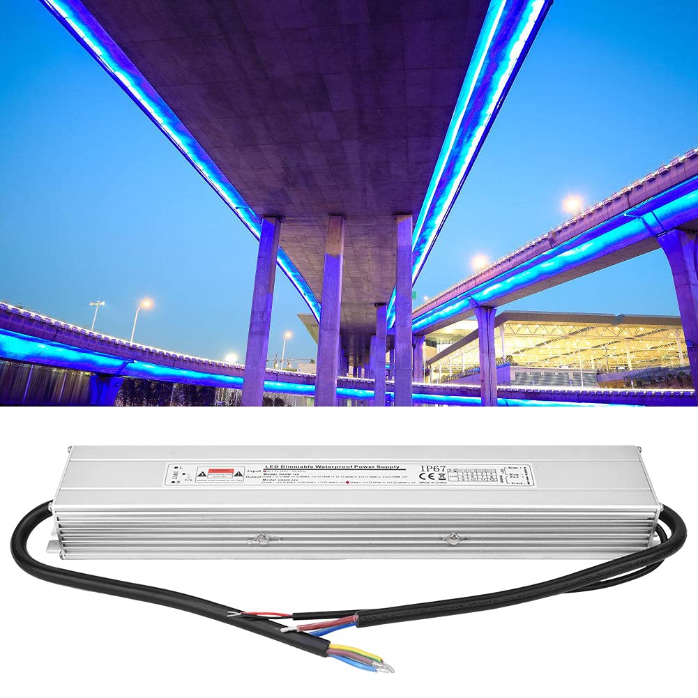 ViaGasaFamido Alimentatore Dimmerabile, Trasformatore Interamente in Rame, Alimentatore da 200 W 24 V con Classificazione IP67 per Luci LED e Strisce Luminose
