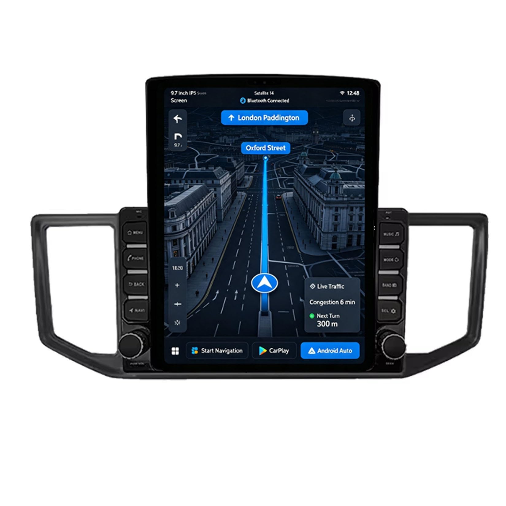 9.7-calowe radio samochodowe z systemem Android 15, nawigacją GPS