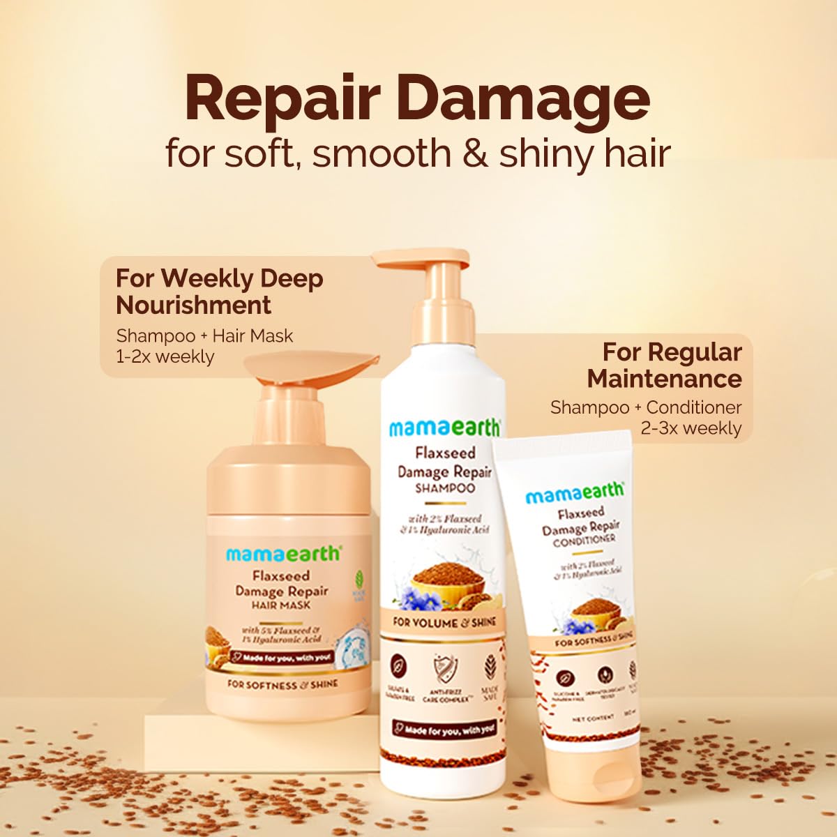 Mamaearth Flaxseed Hair Mask - 100% Damage Repair -7
