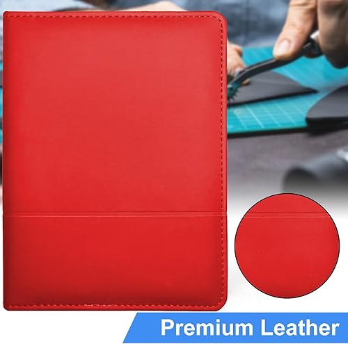 Miniatura 4 de Coupount Carpeta A5 Padfolio de negocios, organizador de carpetas de documentos de tamaño junior, LeatherPadfolio con bolsillo interior y bucle para