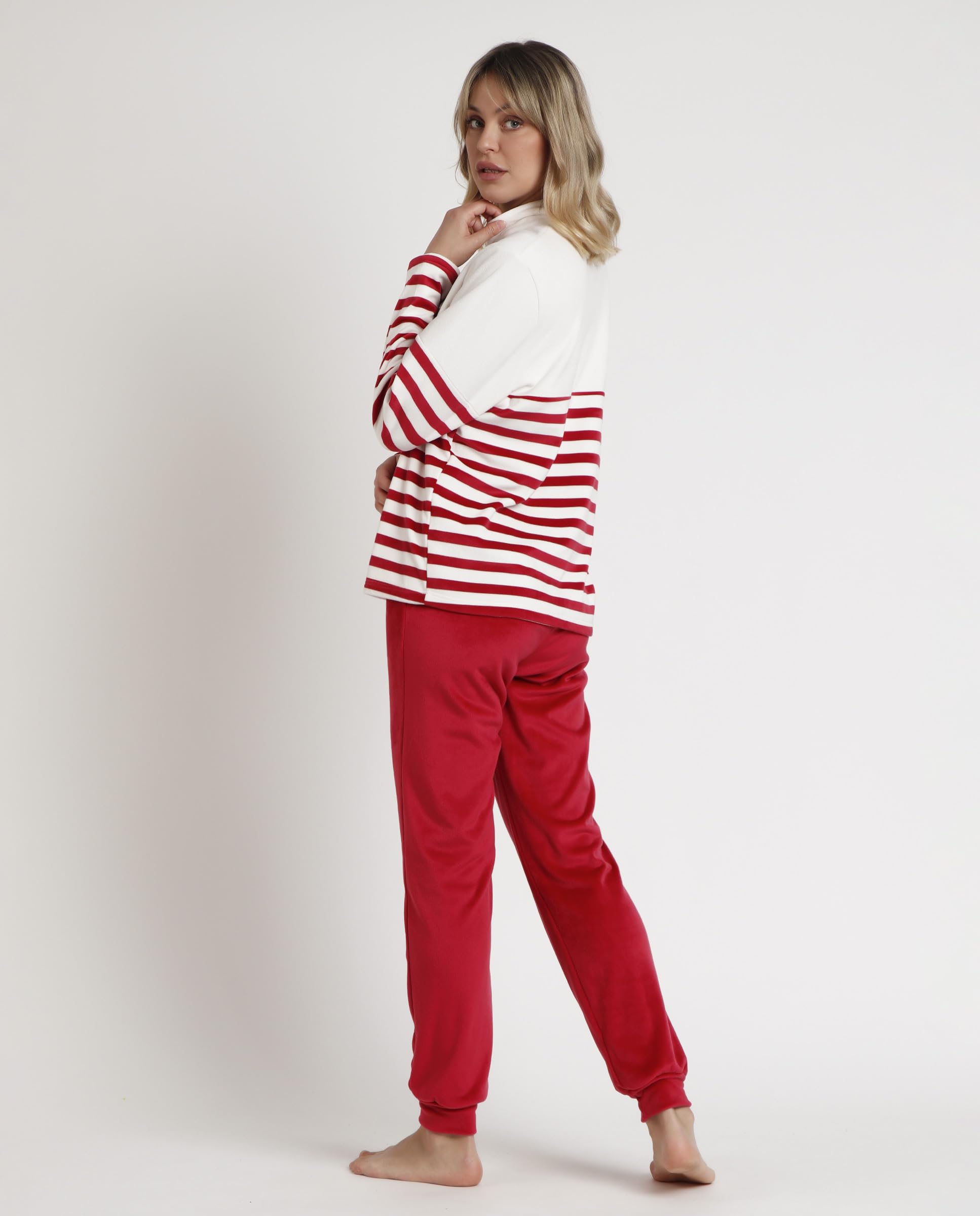 Disney Pijama Manga Larga Rayas King Mickey para Mujer